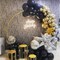 Black and Gold Balloons Latex Balloons, 60 Pcs 12 Inch Silver Gold Confetti Balloons with Ribbons for Birthday Graduation Black Gold Party Wedding Engagement Anniversary Festival Decoration
